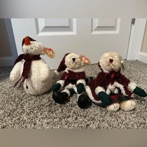 Ty Attic Treasures 2000 Santabear Mrs Santabear Chillings Beanie Babies